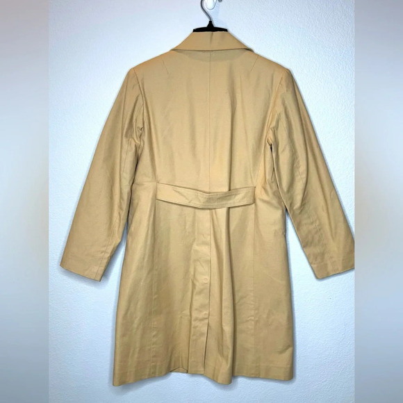 Debenhams Minimalist Soft Canvas Trench Coat Size 14 Tan - Picture 7 of 10